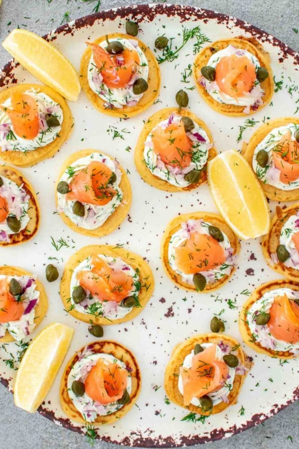 Smoked Salmon Blinis.