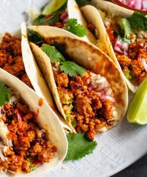 healthy tacos BBQ ground chicken