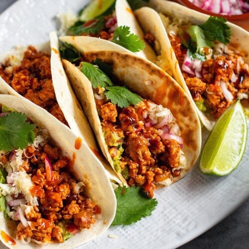 healthy tacos BBQ ground chicken