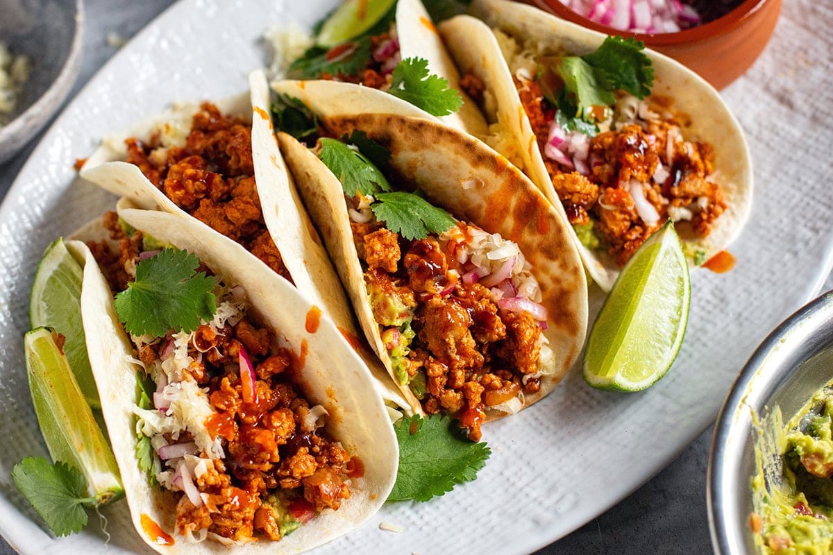 healthy tacos BBQ ground chicken