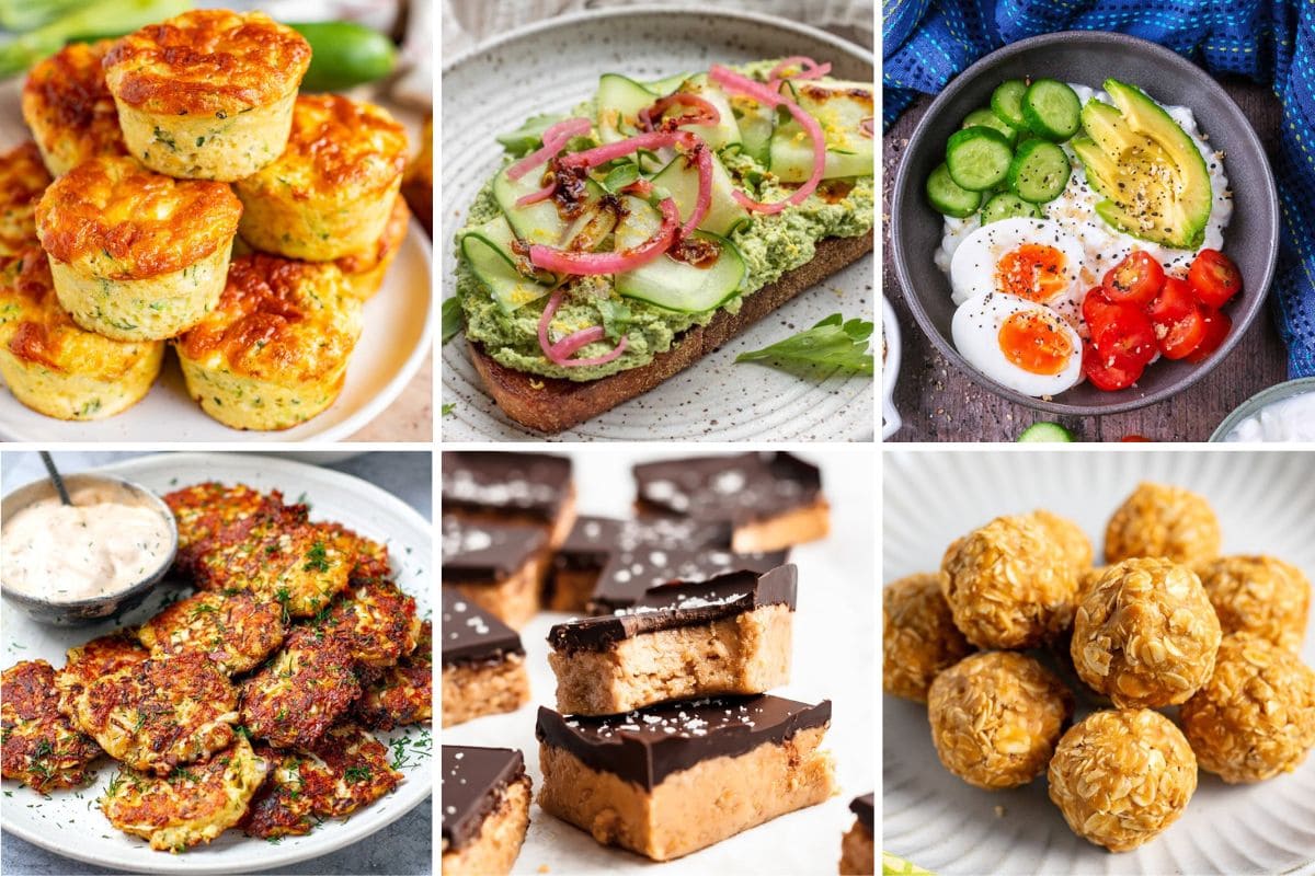 best high protein snacks collage image.