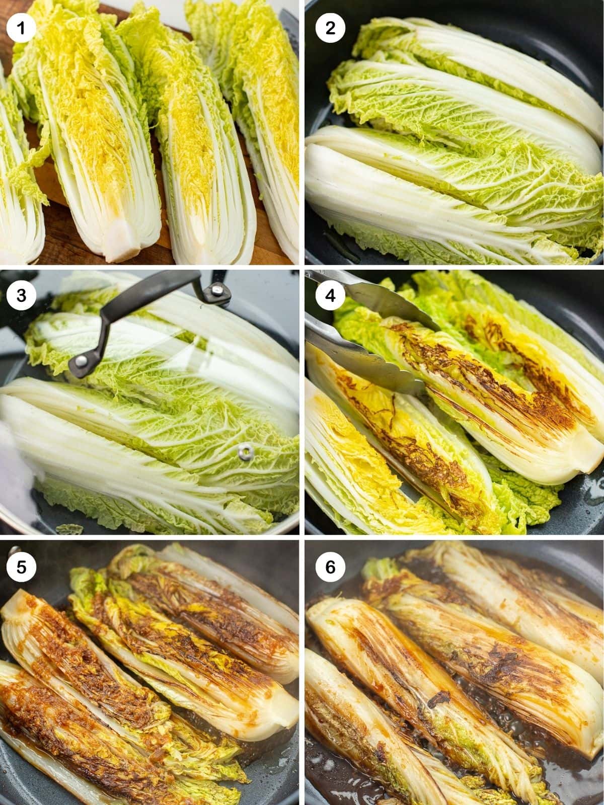 Pan fry cabbage and drizzle with sauce