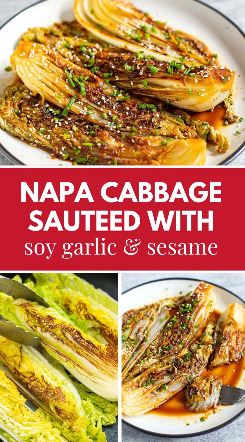 Napa Cabbage Sauteed With Soy Garlic & Sesame