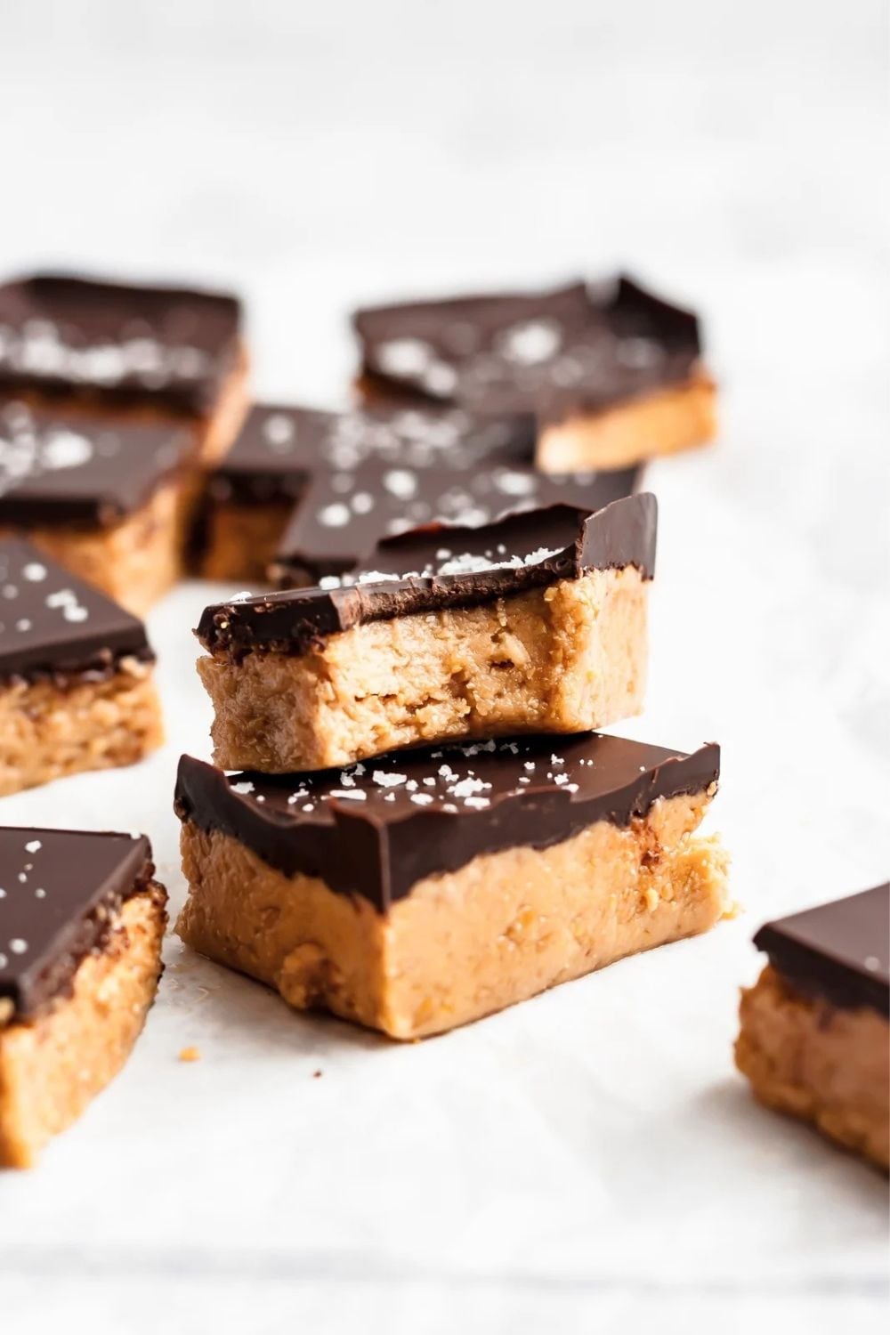 No Bake Chocolate Peanut Butter Protein Bars.