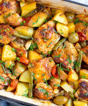 Mediterranean-inspired chicken potato bake