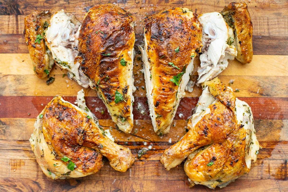 How to carve roasted spatchcock chicken