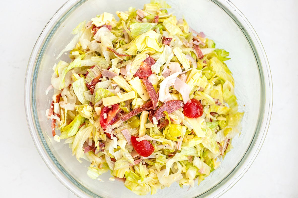 Combine chopped ingredients