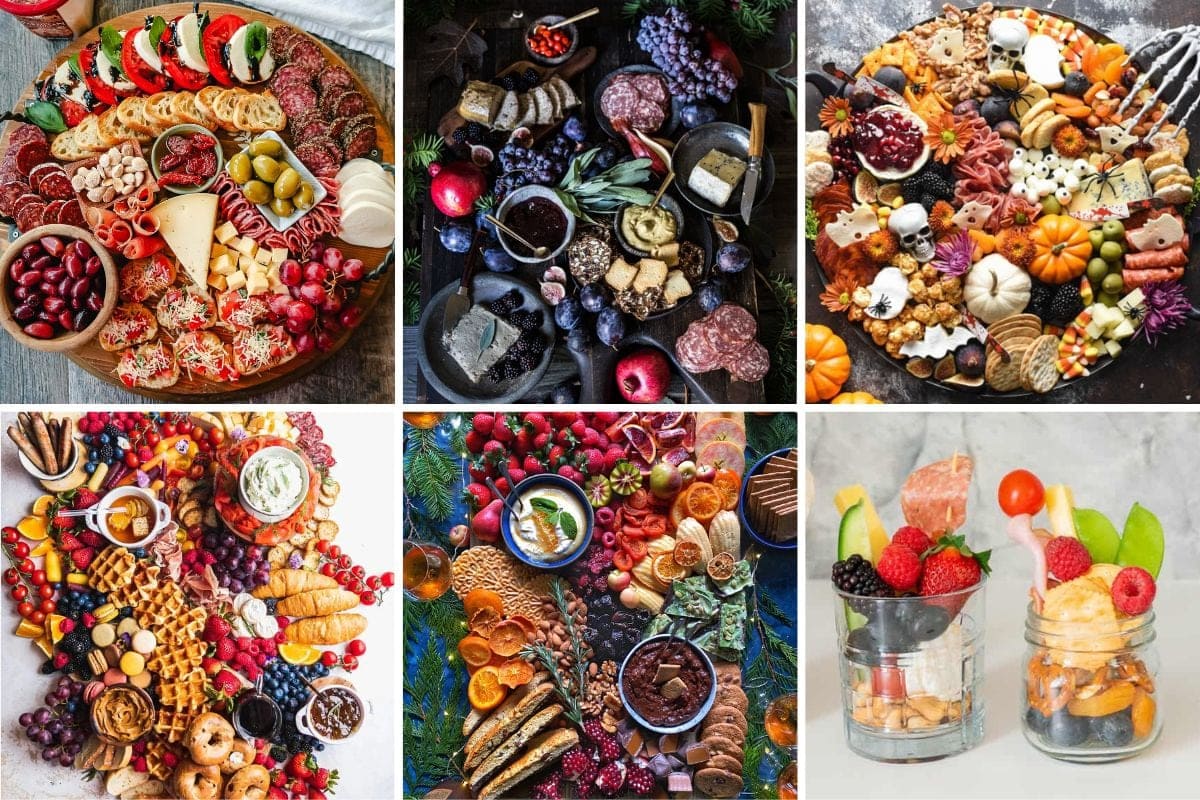 Unique Charcuterie Board Ideas collage image.