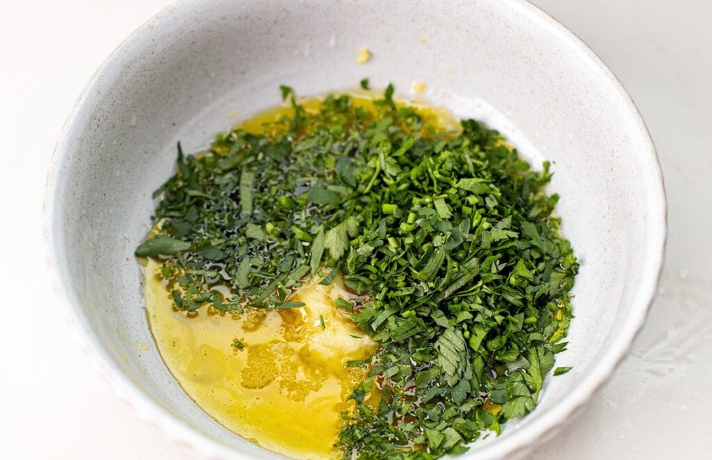 herb and garlic sauce.