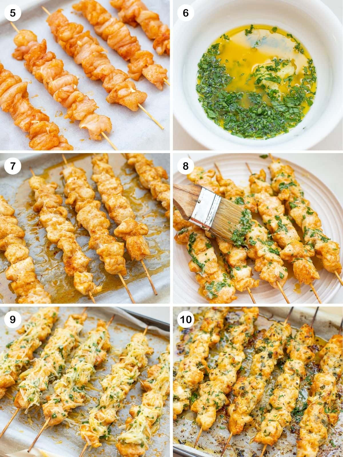 Make garlic parmesan sauce and brush onto the chicken.