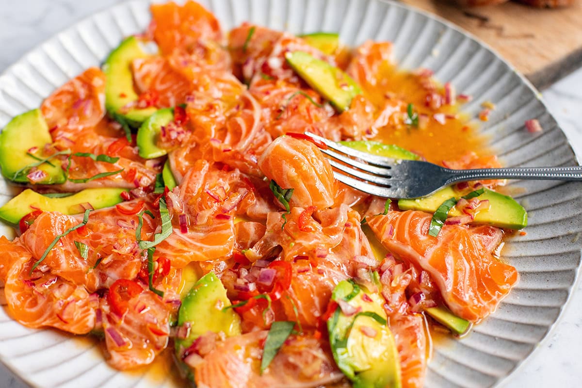 Salmon Crudo With Avocado.