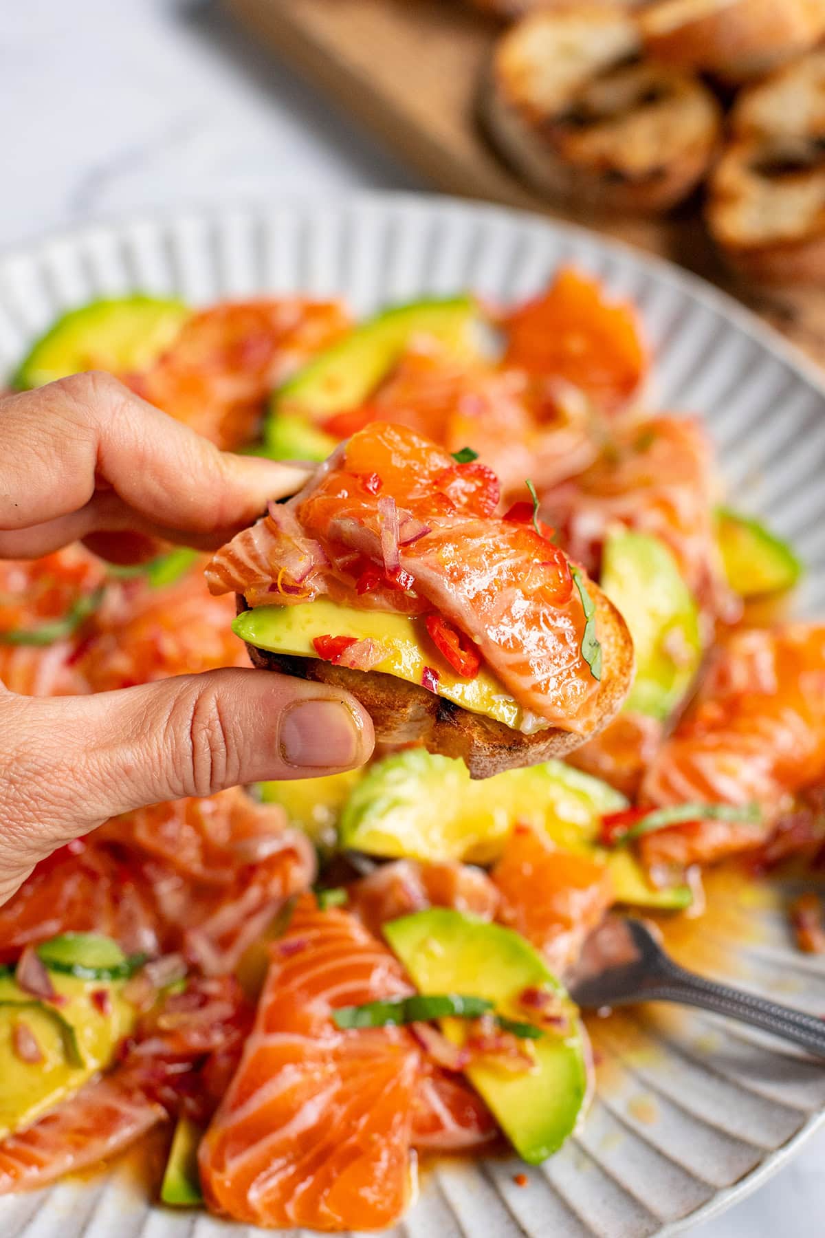 Raw Salmon With Citrus Dressing