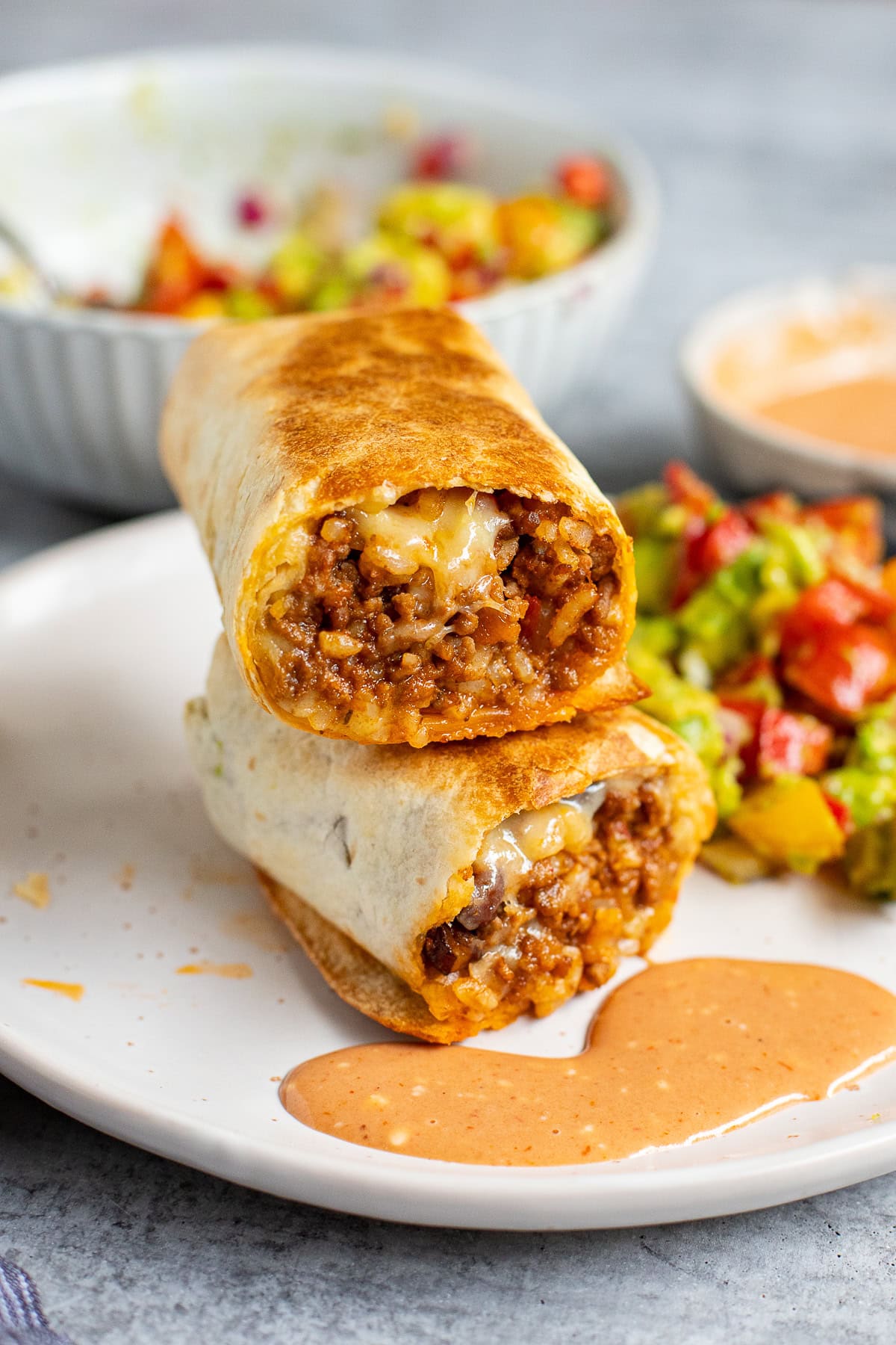 Meal prep beef burritos.