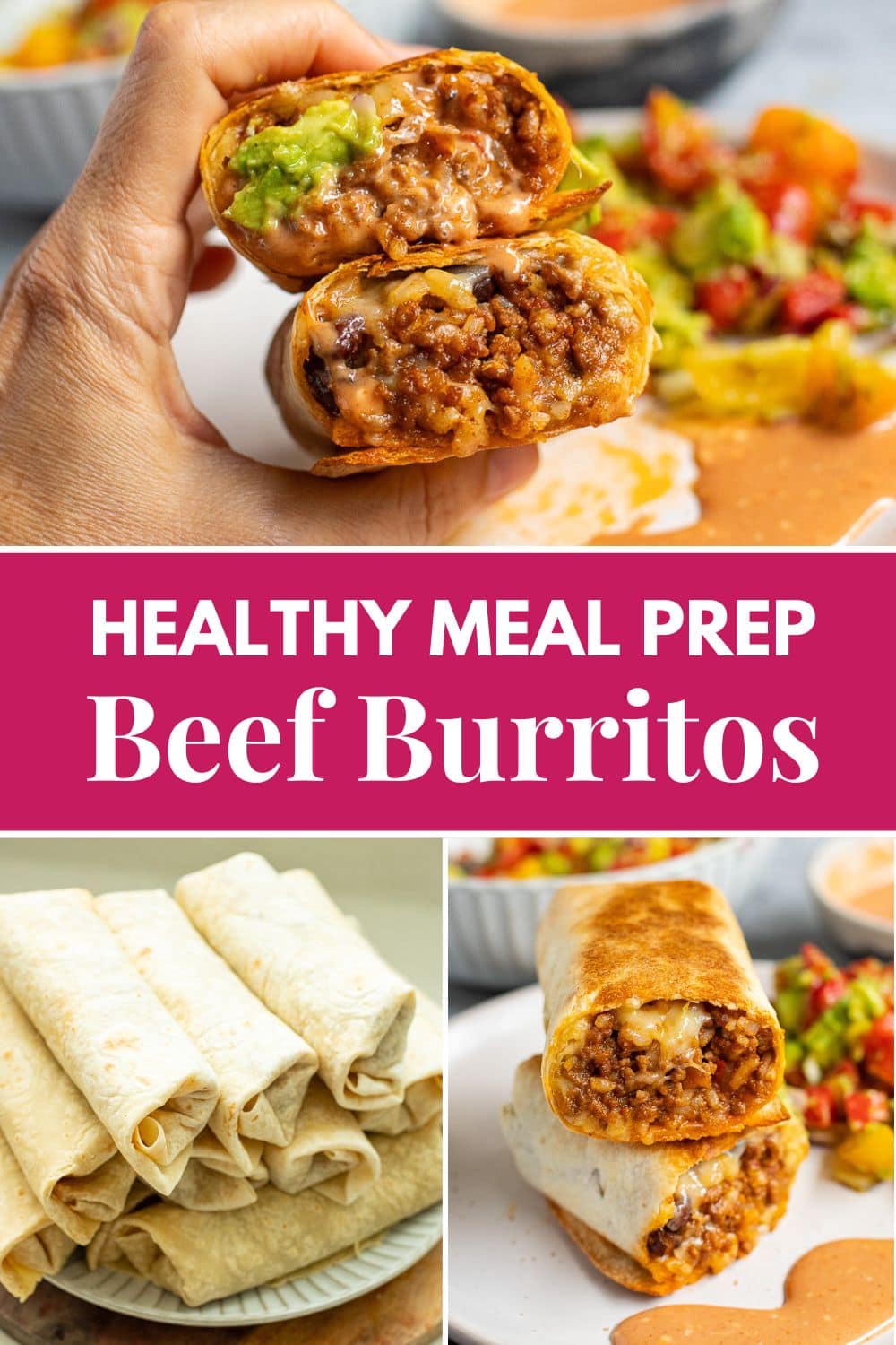 Healthy Meal Prep Beef Burritos