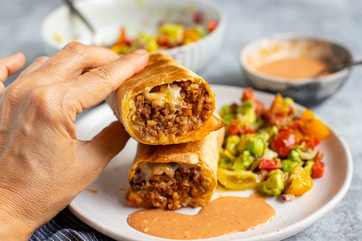 Freezer-friendly beef burritos