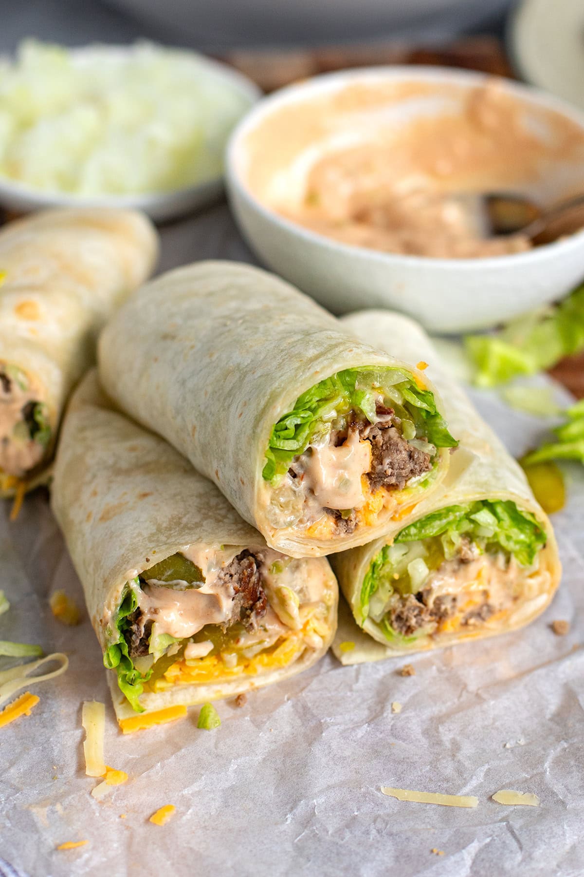 High-protein Big Mac Wraps