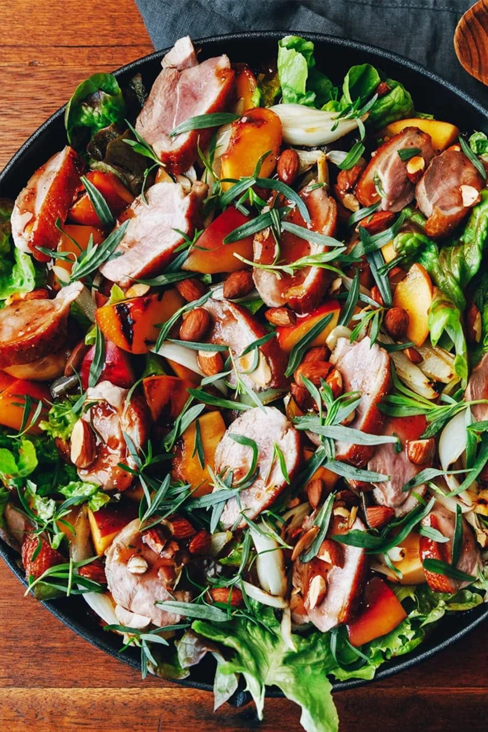 Crispy Skin Duck Breast with Peach, Tarragon & Honey