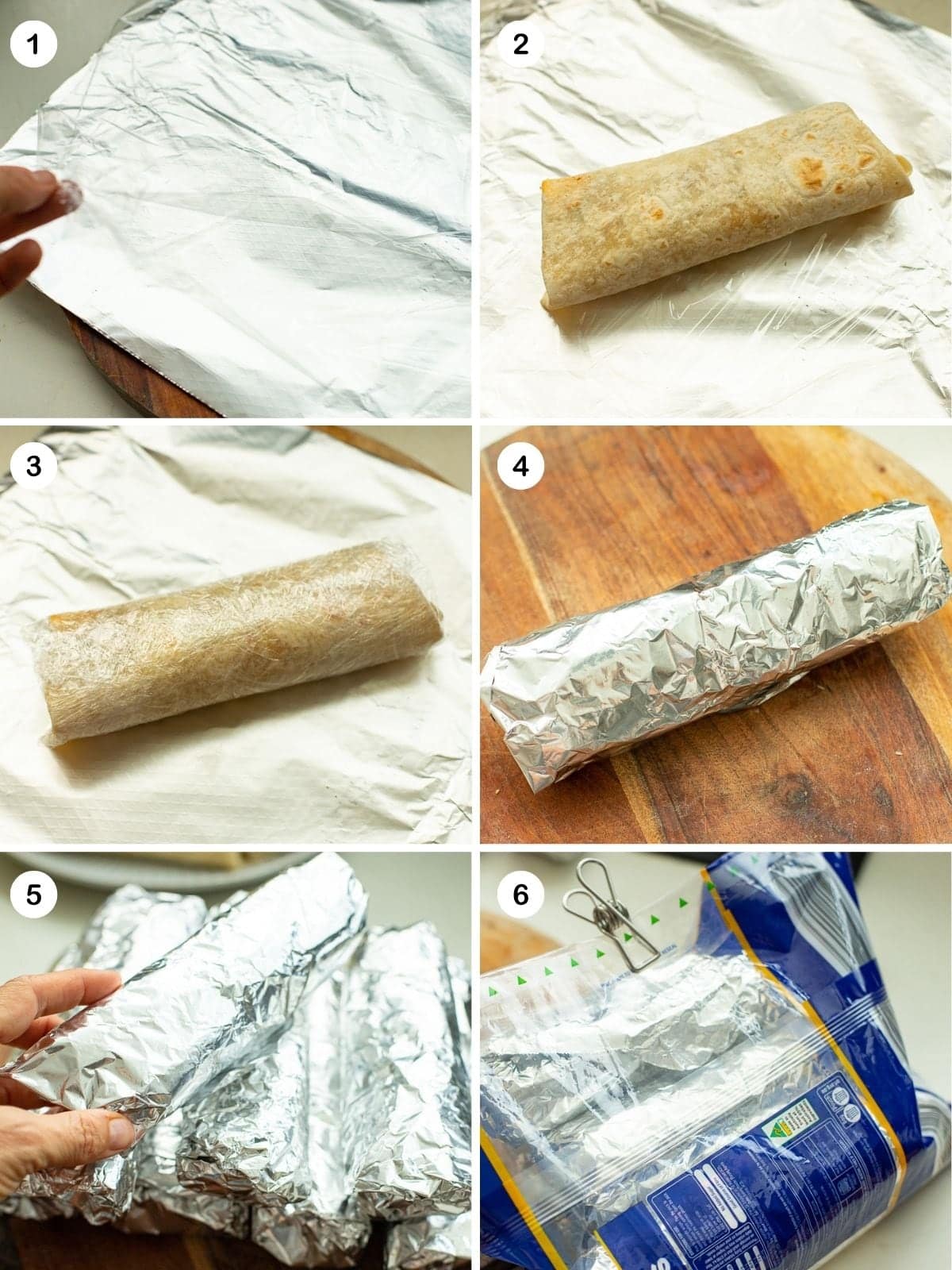 Freezing the burritos