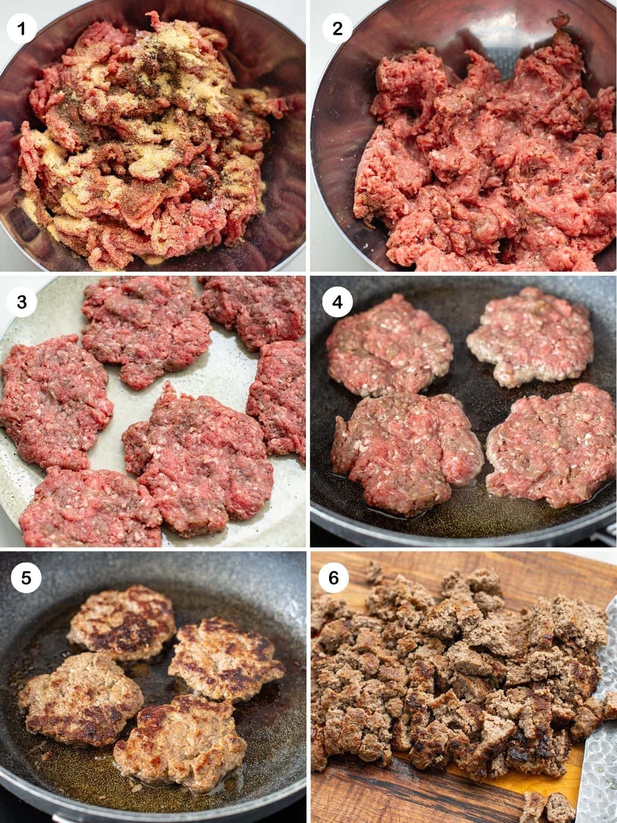 Make beef patties and cook