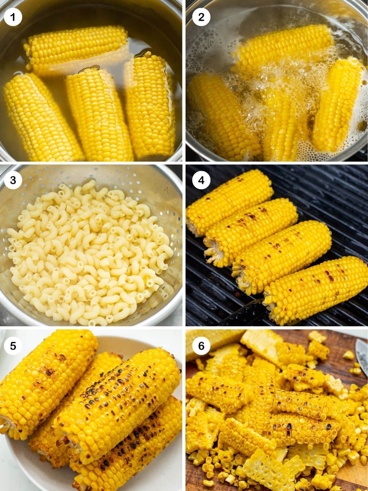 Cook the pasta and corn