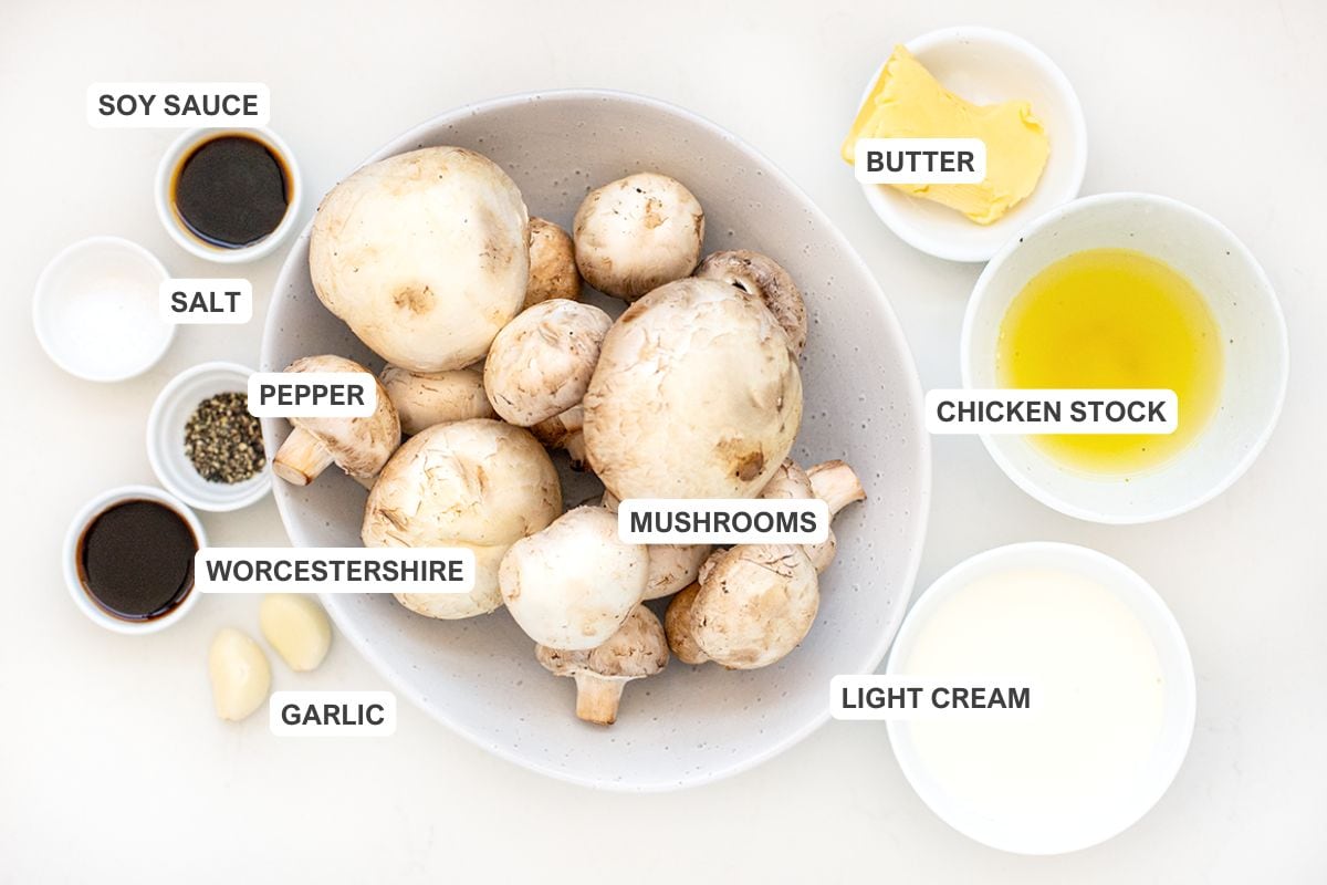 Mushroom sauce ingredients.