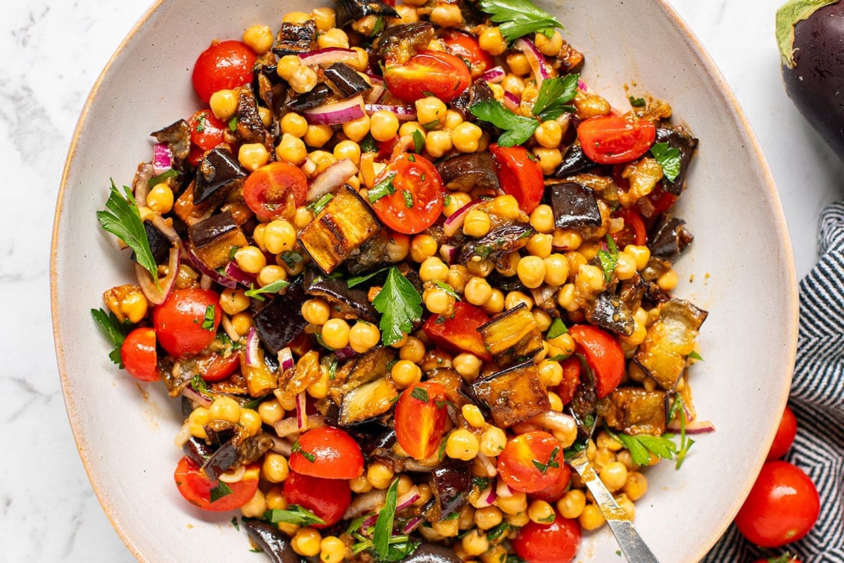 Eggplant & Chickpea Salad