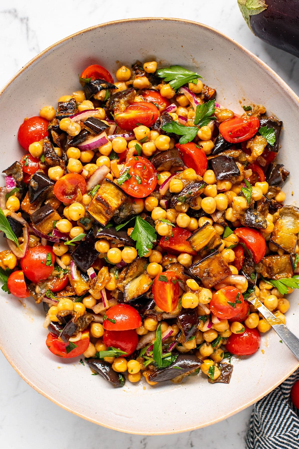 Eggplant & Chickpea Salad.