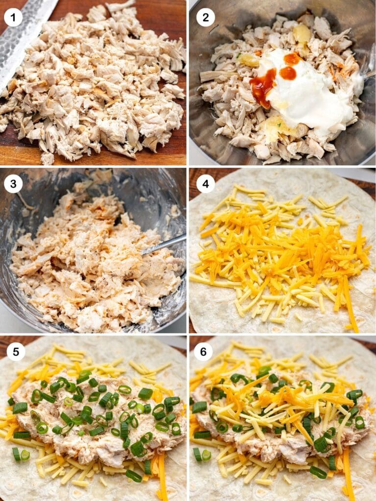 Making Chicken Wraps Cheesy Garlic Chicken Wraps