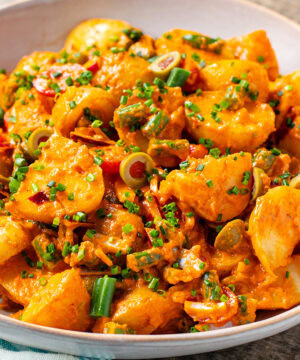 No Mayo Potato Salad With Green Beans & Olives