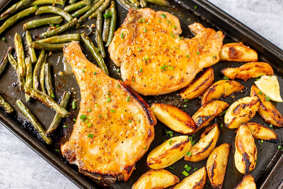 Oven Baked Pork Chops With Honey Mustard Glaze