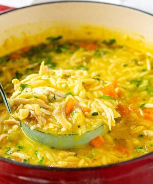 Lemon orzo chicken soup