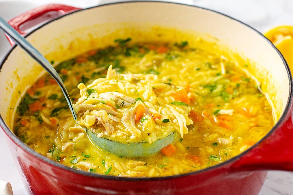 Lemon Chicken Orzo Soup