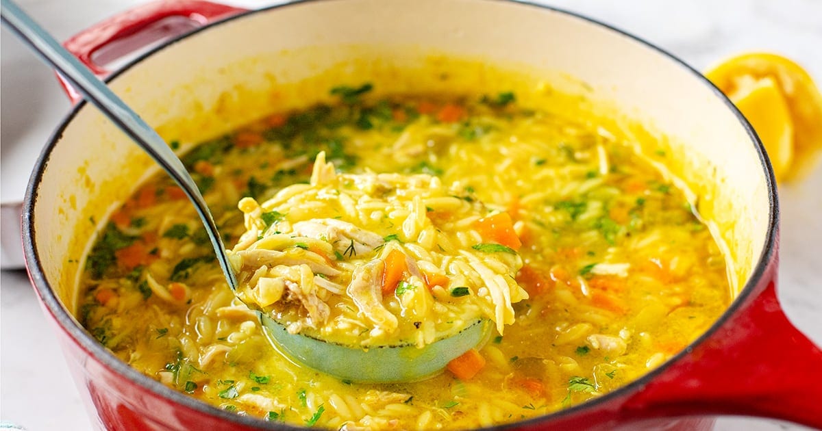 Lemon Chicken Orzo Soup