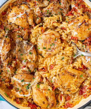 Marry Me Chicken Orzo Bake
