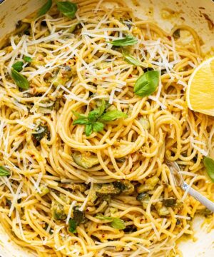 lemon zucchini pasta with parmesan