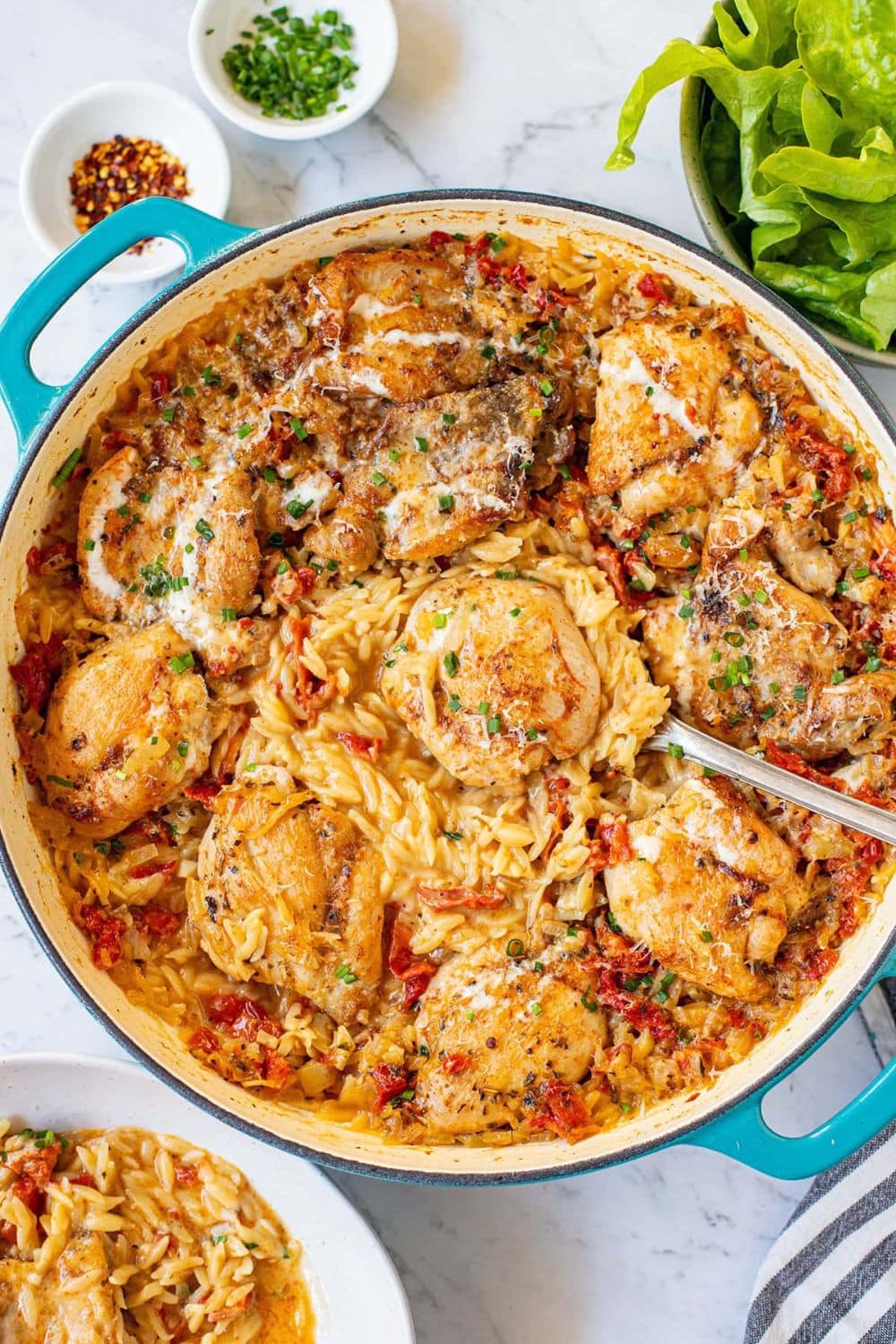 Marry Me Chicken Orzo Bake