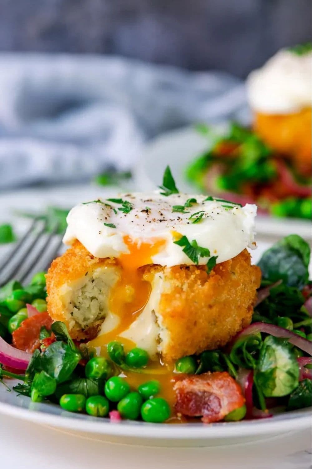 Fishcakes With Bacon & Pea Salad