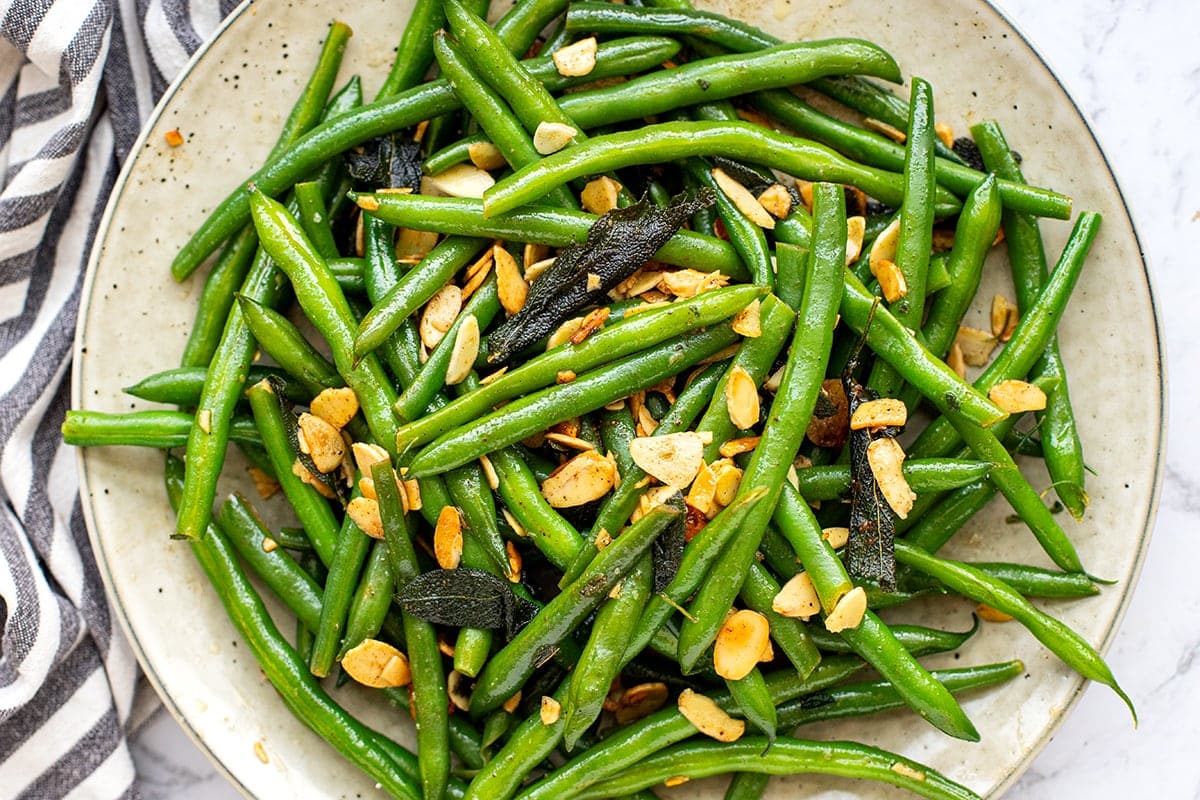 Green Beans Almondine With Sage Butter