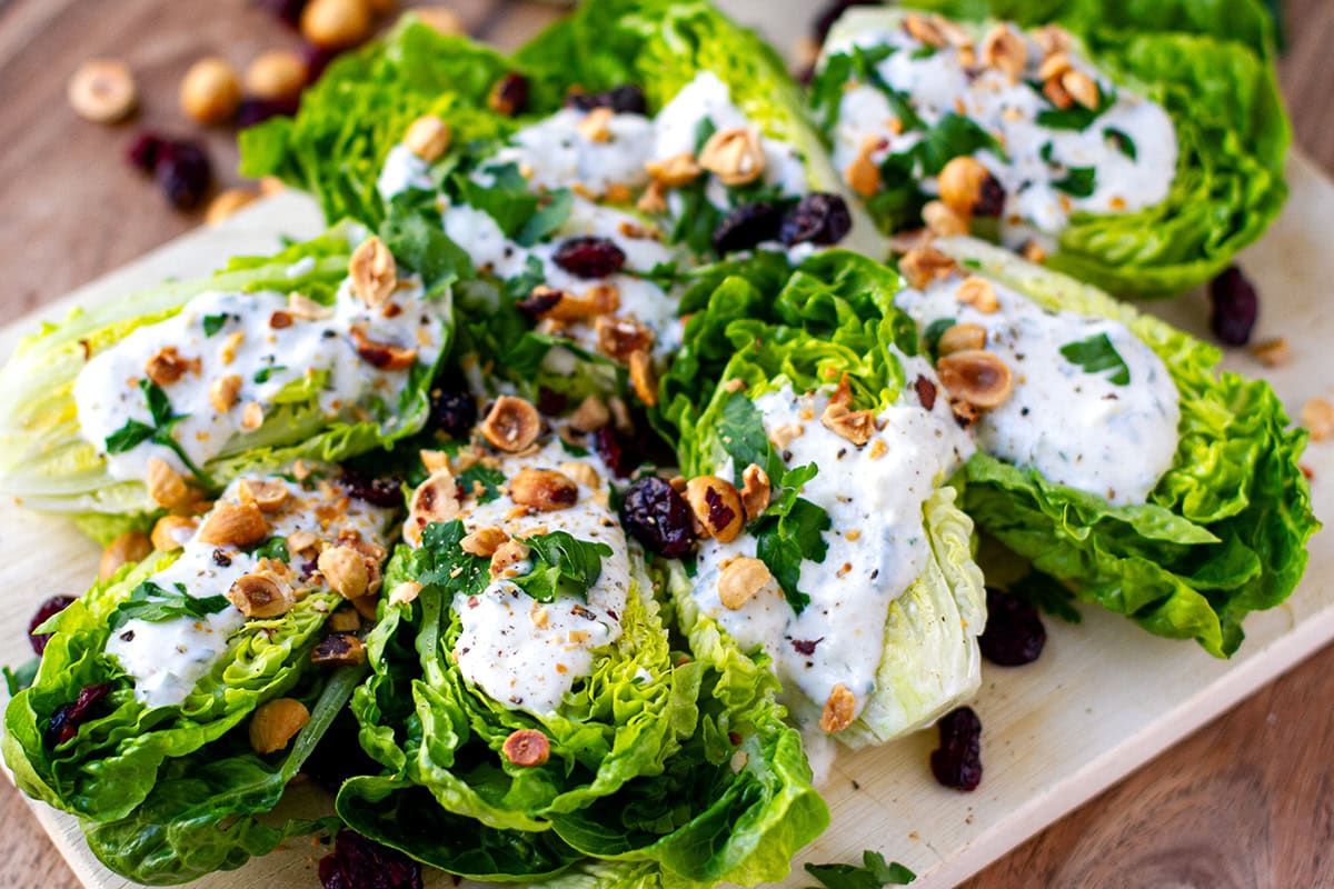Healthy Yogurt Ranch Dressing Over Salad