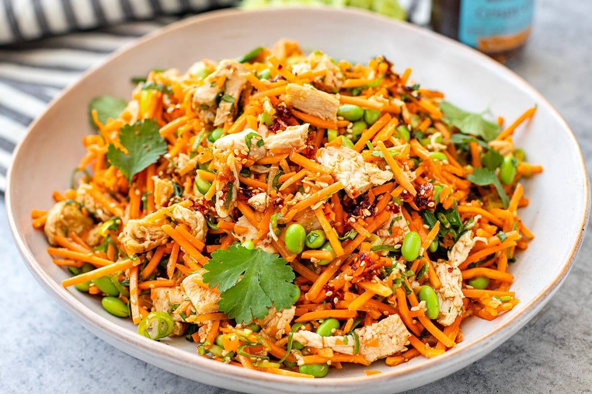 Asian Carrot Salad With Chicken & Edamame