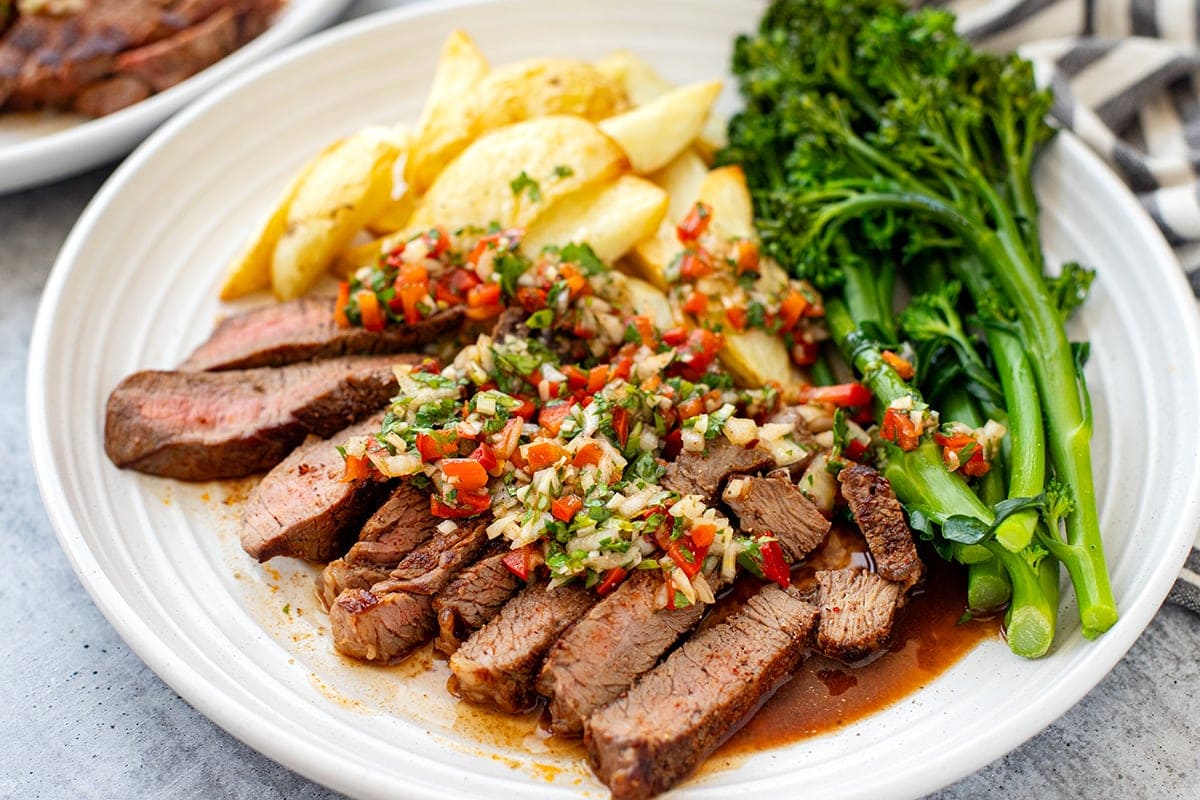 Steak And Potatoes With Chimichurri Salsa