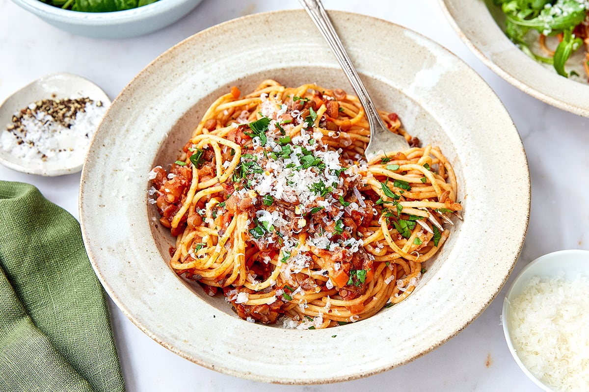 Lentil Mushroom Bolognese