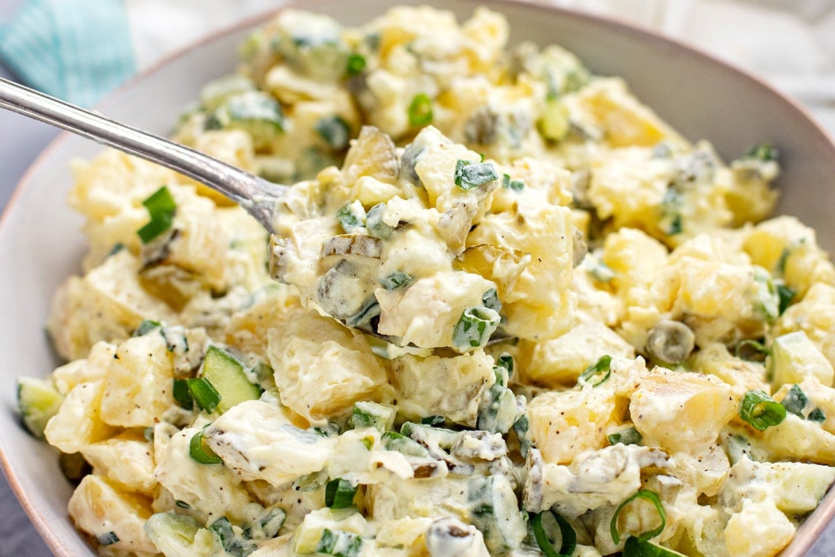 Creamy Potato Salad With Dill Pickles