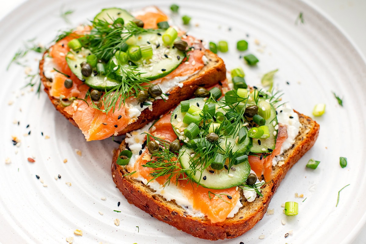 Cottage Cheese Toast With Smoked Salmon