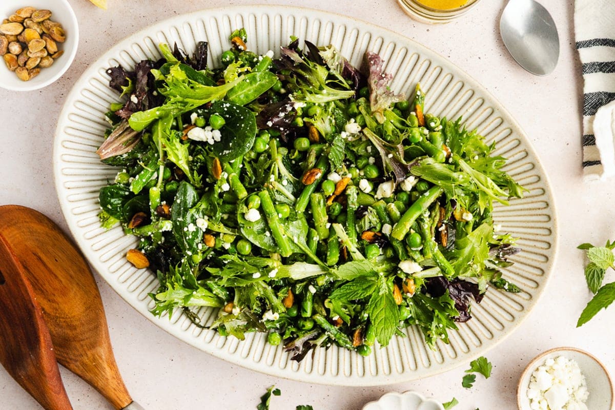 Spring Salad with Asparagus, Peas & Goat Cheese