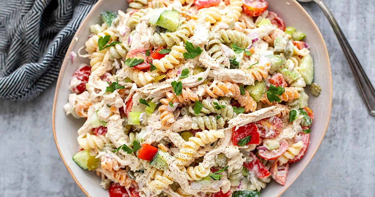 Easy Chicken Pasta Salad (Creamy, Healthy & High Protein)