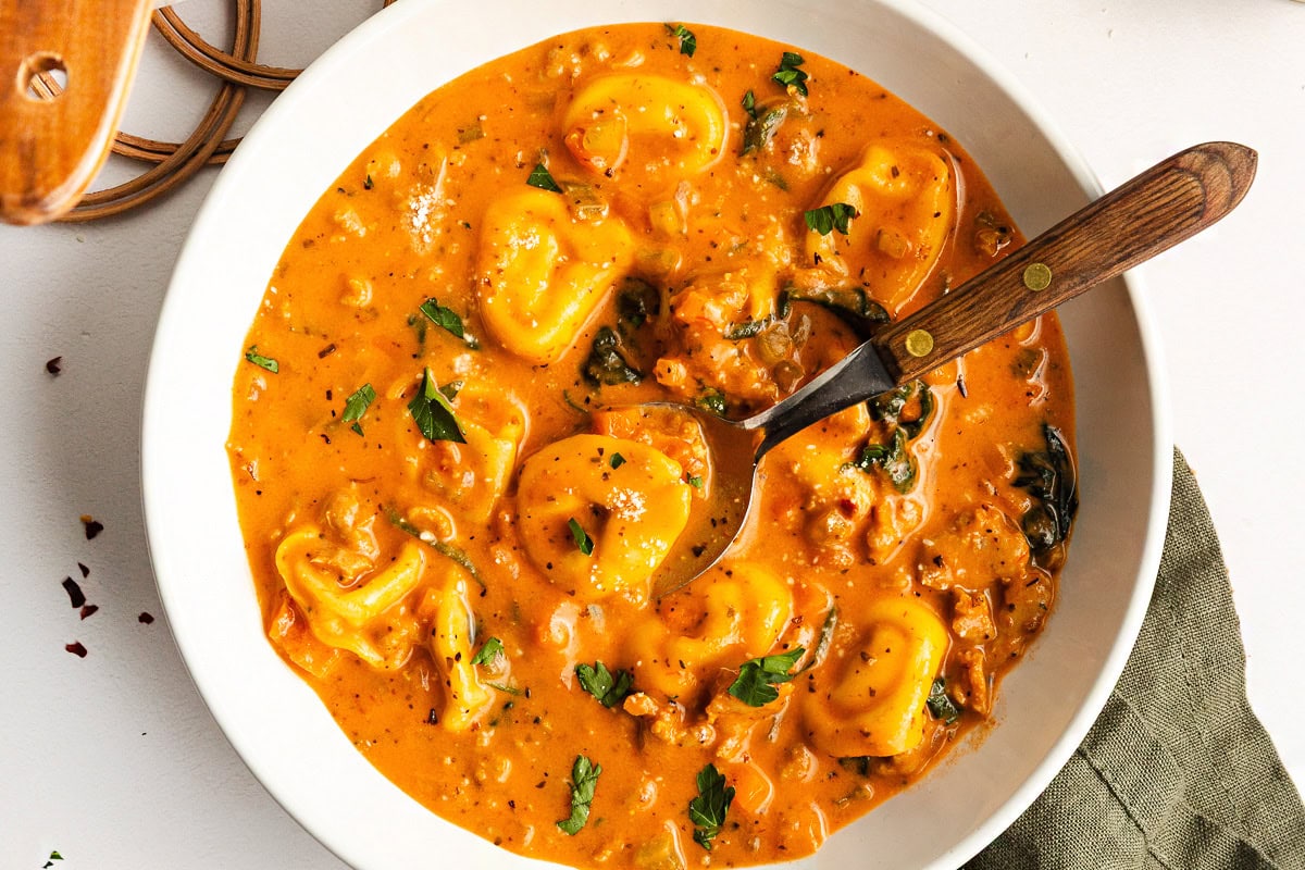 Creamy Sausage Tortellini Soup