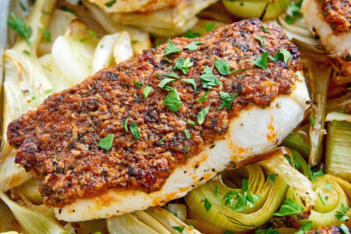 Parmesan Crusted Baked Halibut
