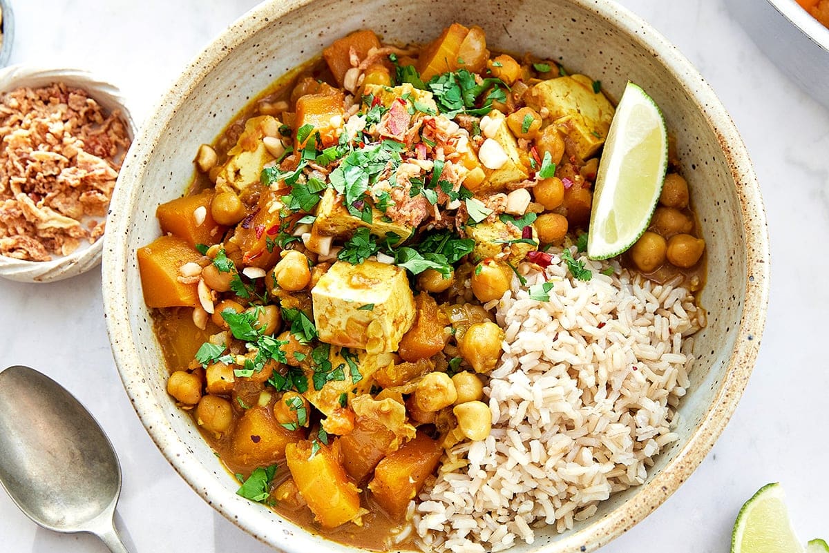 Chickpea & Butternut Squash Curry with Tofu