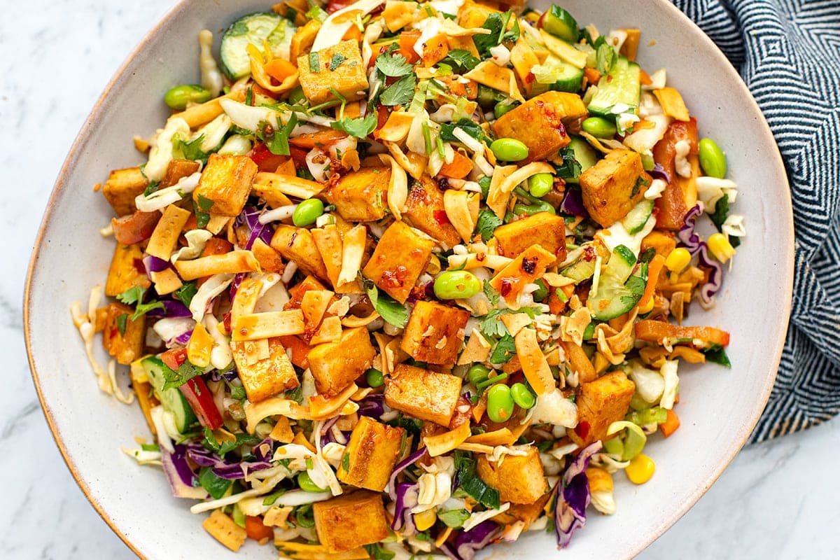 Crunchy Noodle Tofu Salad